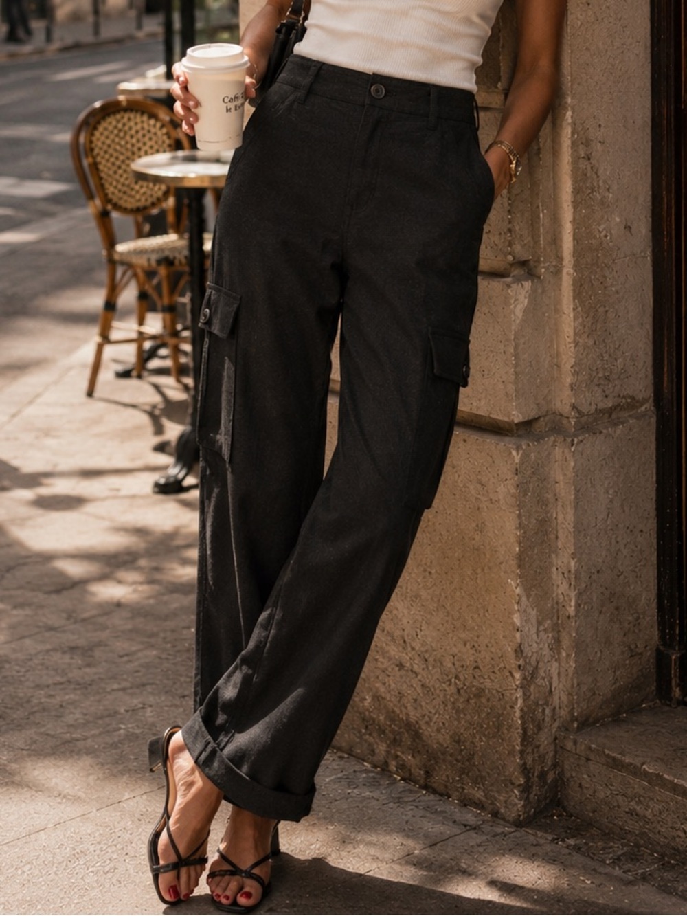 Joie Cargo Pants Gray Wool Blend Utility Trousers Size 4 | Quiet Luxury
